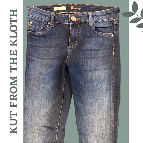 Kut from the Kloth Diana Skinny Jeans Blue Denim Mid Rise Size 0 - Picture 4 of 8